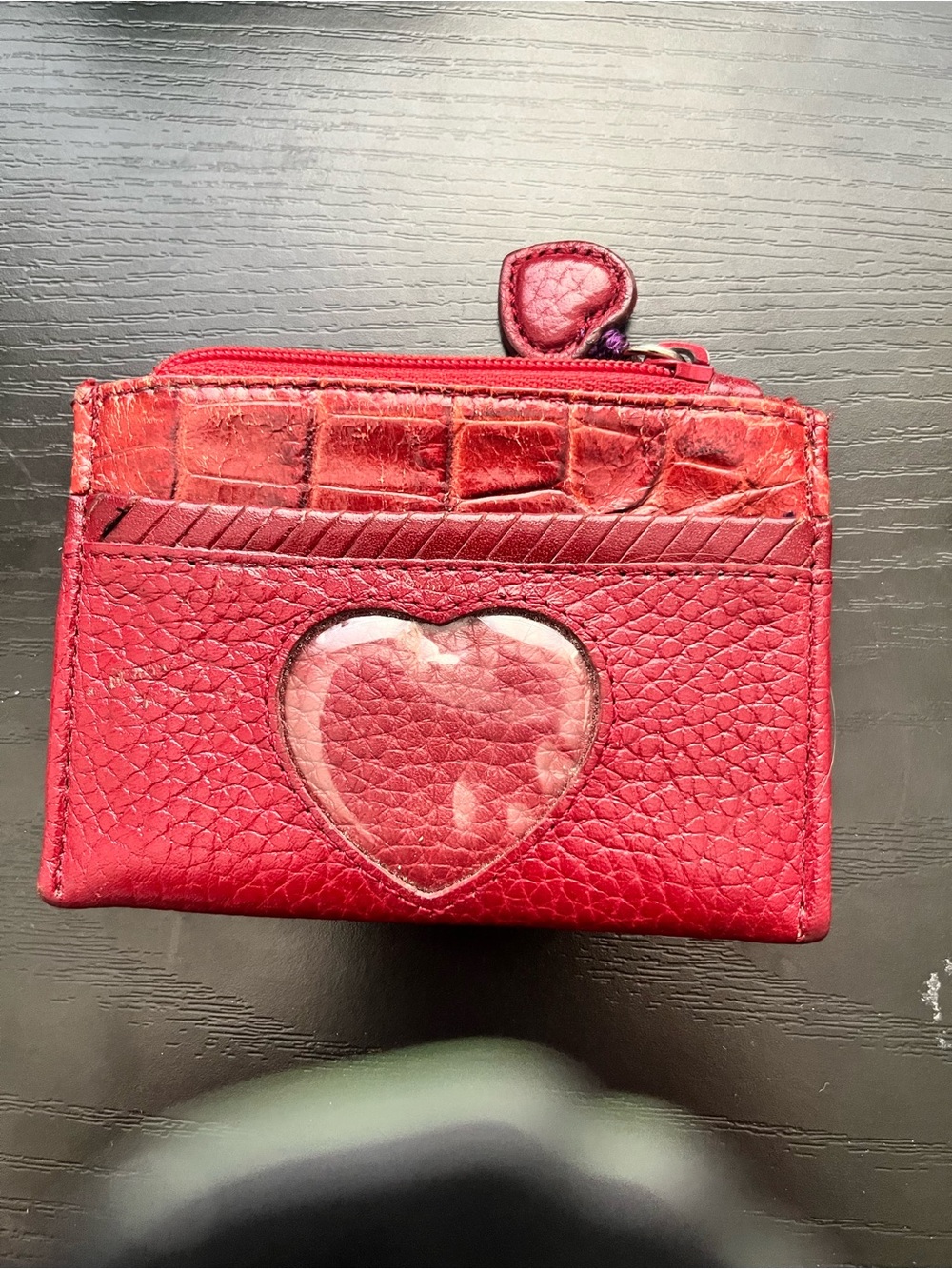 Brighton Red Mini leather zip-top coin or card case